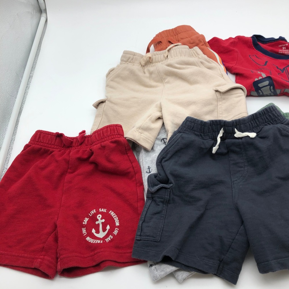 Boys 3T Sweat Shorts BUNDLE Spring Summer Lounge Pajama Mixed Brand - Picture 2 of 7
